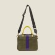 Block Medium Handbag - Shiny Stripe Spruce Purple Sale