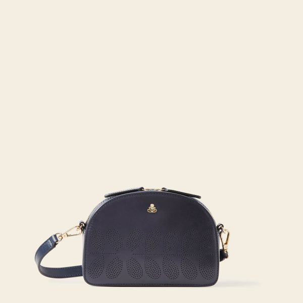 Babaluna Crossbody - Navy Punched Flower Online Sale