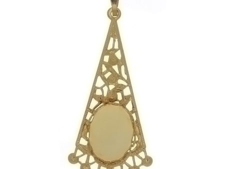 Cabochon Setting Filigree style Drop Pendant Holds 10x14 mm Cabochon Hot on Sale