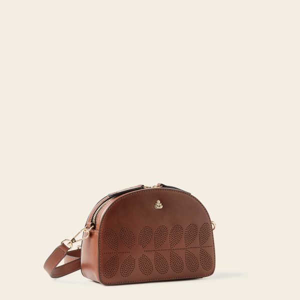 Babaluna Crossbody - Tan Punched Flower Cheap