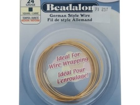 BEADALON 24 GAUGE SQUARE GOLD WIRE (4 M) Sale