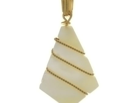 NATURAL MOTHER OF PEARL DIAMOND 18 X 25 MM PENDANT Cheap