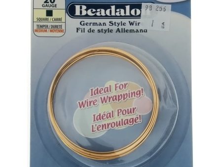 BEADALON 20 GAUGE SQUARE GOLD WIRE (2 M) on Sale