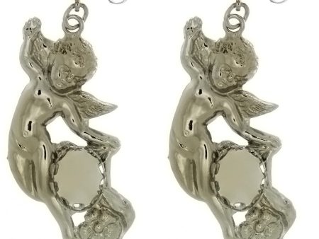 Cabochon Setting Dangle Cherub Earrings Holds 8x10 mm Cabochon Online