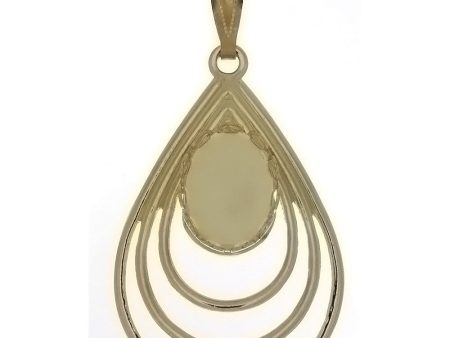 Cabochon Setting Teardrop Pendant Holds 10x14 mm Cabochon on Sale