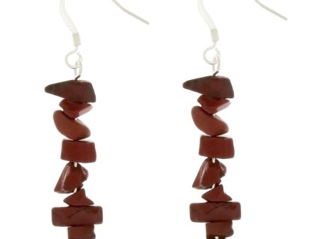 DANGLE CHIP RED JASPER EARRINGS Fashion