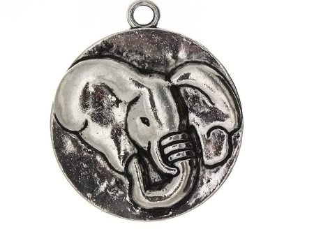 ANIMAL ELEPHANT 38 MM PEWTER CHARM on Sale