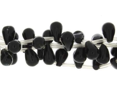 BLACK DROPLET 4 X 8 X 13 MM STRAND For Sale