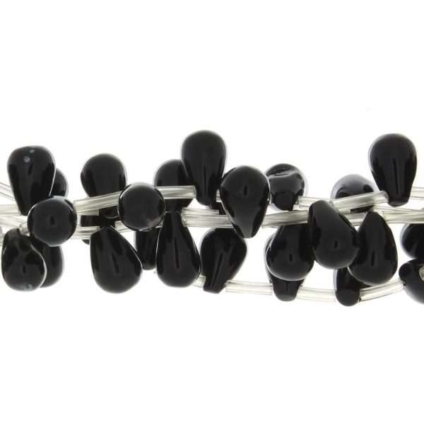 BLACK DROPLET 4 X 8 X 13 MM STRAND For Sale