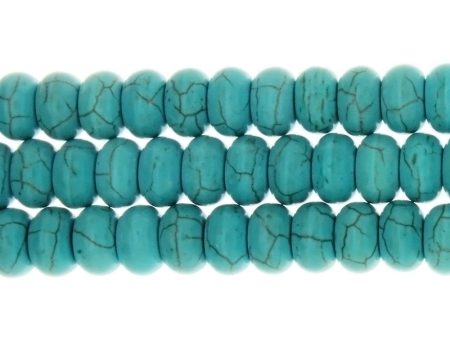 TURQUOISE MAGNESITE RONDELLE 6 X 10 MM STRAND Fashion