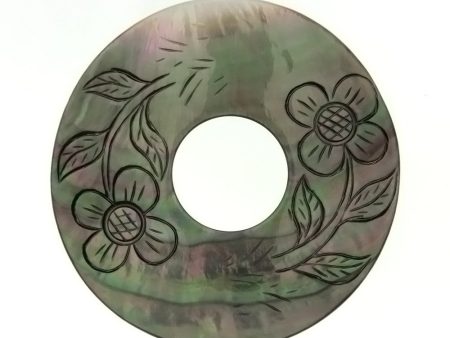 NATURAL MOTHER OF PEARL DONUT 60 MM PENDANT For Cheap