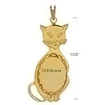 Cabochon Setting Cat Pendant Holds 13x18 mm Cabochon For Cheap