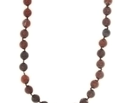 BEADED GEMSTONE BRECCIATED JASPER ROUND NECKLACE For Cheap