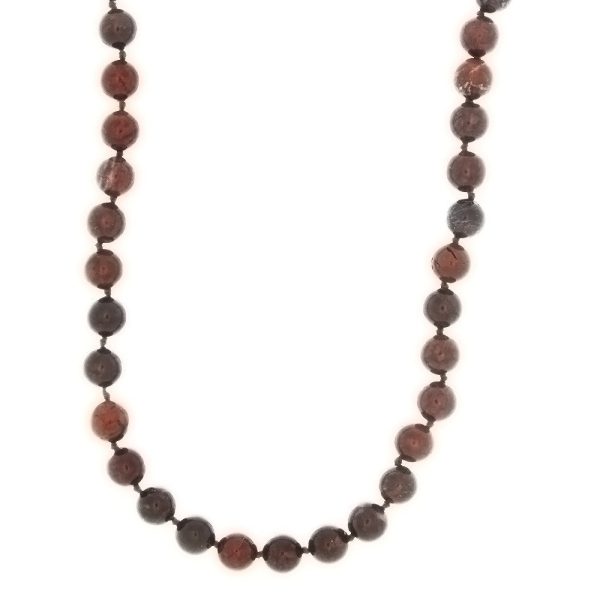 BEADED GEMSTONE BRECCIATED JASPER ROUND NECKLACE For Cheap