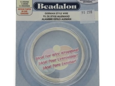 BEADALON 22 GAUGE HALF-ROUND SILVER WIRE (5 M) Online Sale