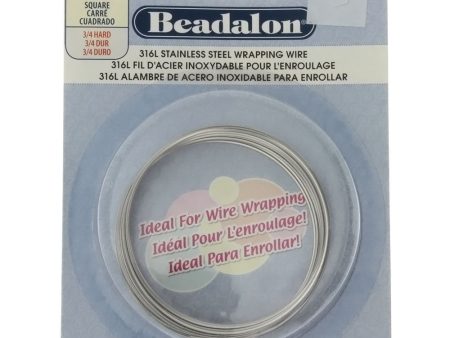 BEADALON 20 GAUGE SQUARE STAINLESS WIRE (3 M) Online now