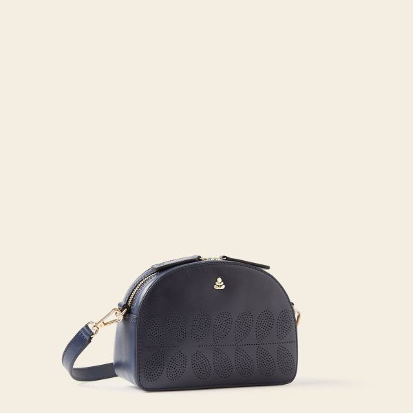 Babaluna Crossbody - Navy Punched Flower Online Sale