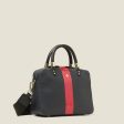 Block Medium Handbag - Shiny Stripe Navy Red Online