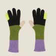 Colour Block Gloves - Neon Yellow Sale