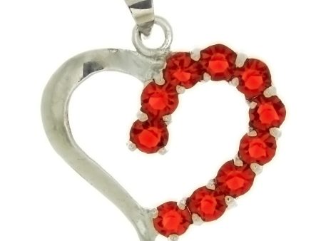 METAL HEART W  RHINESTONE 23 X 25 MM PENDANT For Sale