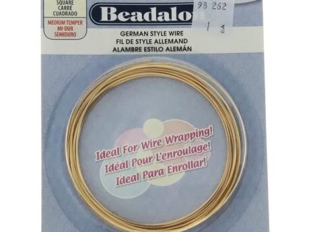 BEADALON 22 GAUGE SQUARE GOLD WIRE (3.5 M) Online now