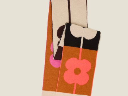 Abacus Flower Scarf - Neon Orange Discount