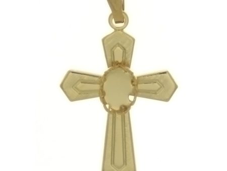 Cabochon Setting Cross Pendant Hods 4x6 mm Cabochon For Sale