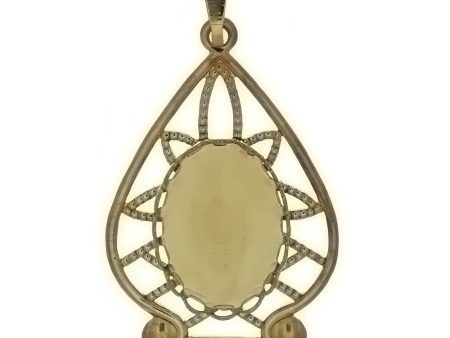 Cabochon Setting Teardrop Filigree Pendant Holds 13x18 mm Cabochon For Cheap