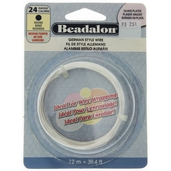 BEADALON 24 GAUGE ROUND SILVER WIRE (12 M) For Cheap