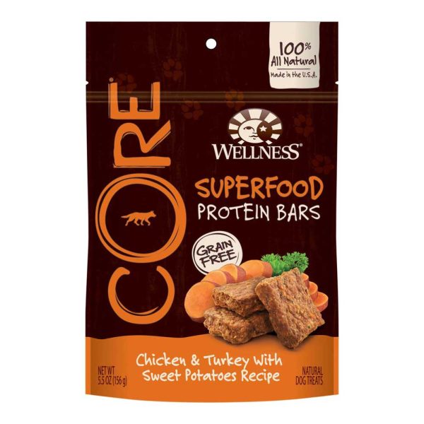 Wellness Core Superfood Protein Bars Chicken & Turkey with Sweet Potato Dog Treat 170g Fashion