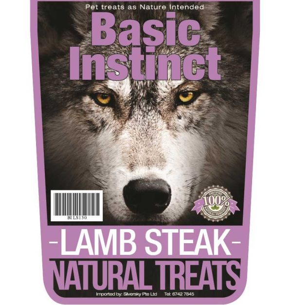 Basic Instinct Lamb Steak Natural Dog Treats 130g Discount