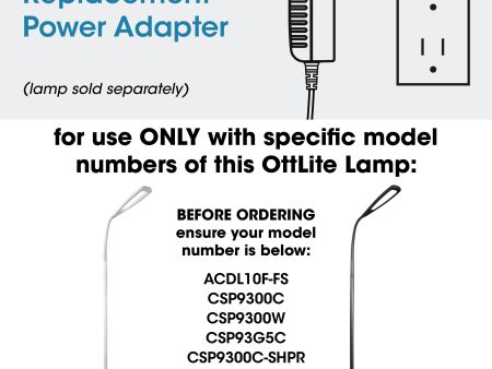 Adapter for OttLite Natural Daylight LED Flex LED Floor Lamp - ClearSun Version on Sale