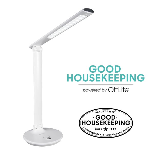 Good Housekeeping by OttLite Sanitizing Desk Lamp with USB Charging For Discount